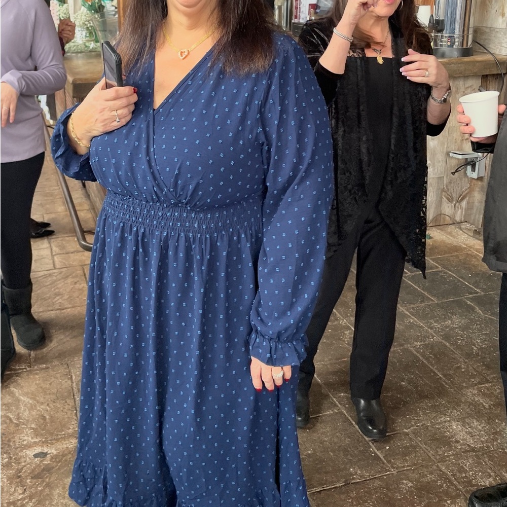 Navy Blue Long Sleeve Dress